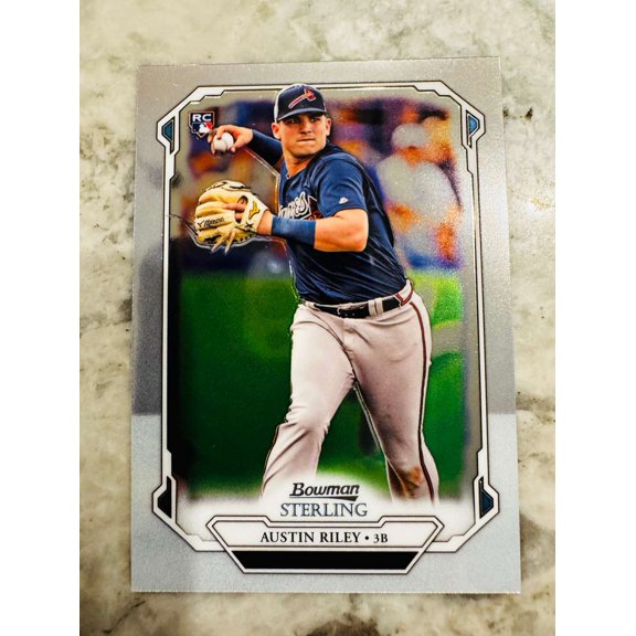 2019 Bowman Sterling Rookie Revelation Austin Riley #BSR-69 37/129 RC Atlanta Braves Baseball Card Atlanta Braves MLB Baseball Trading Card