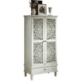 thumbnail image 5 of Noble house Rustic Tall Storage Cabinet with Drawer, Carved 2-Door Cabinet with Solid Wood Legs,Antique White, 5 of 17