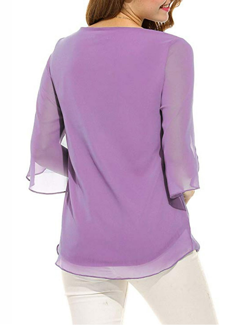 laubeblanc Cape sleeve Chiffon Blouse | pick.com.mx