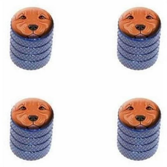 Dark Red Golden Retriever Face Pet Dog Tire Rim Wheel Aluminum Valve Stem Caps, Multiple Colors