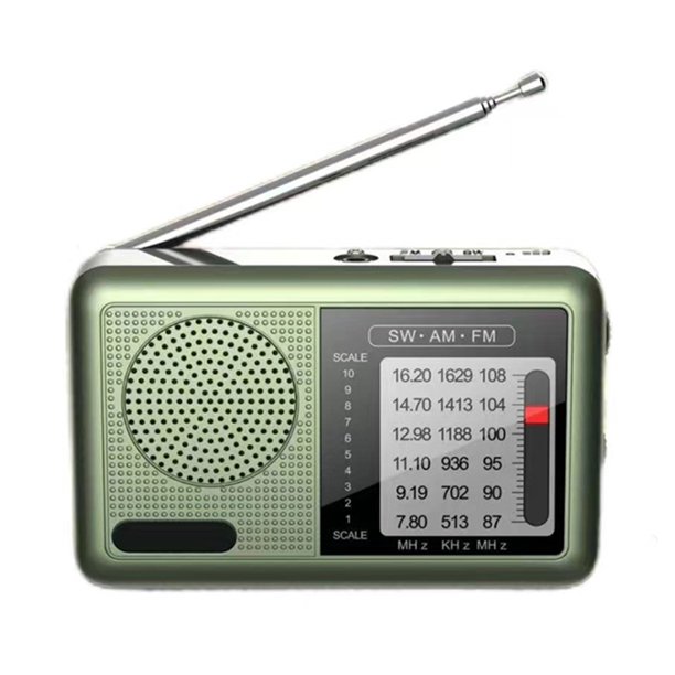 Radio Portátil Con Batería Y Recargables FM Am SW (Dark) Green