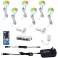 thumbnail image 1 of AIBOO Color Changing Christmas Xmas Decor Under Cabinet LED Lighting Kit Dimmable Puck Lamps for Kitchen Wardrobe Counter Furniture Mood Lighting ( 6 Lights, 18W), 1 of 7