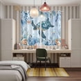 thumbnail image 5 of Blue Turtle Coastal Kitchen Curtains 63 Inch Length, Eucalyptus Leaves Botanical Grommet Top Bedroom Living Room Curtains, Light Filtering Cafe Curtain Drapes 2 Panels Set 84''x63'', 5 of 9