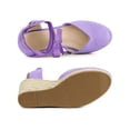 thumbnail image 4 of BLISSFUL STEP Women's Shoes Espadrille Wedge High Heel Round Toe Sandals Purple 5.5, 4 of 7