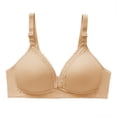 thumbnail image 2 of Fatuov Womens No Underwire Bra Push Up Comfortable Front Closure Bra for Lounge Breathable Full Coverage Light Support Bra, One-Handed Use, Underwear 40A, 2 of 5