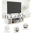 thumbnail image 4 of Modern TV Stands for 55 Inch Television, Entertainment Center with Open Storage Shelves, TV Stand for Living Room Bedroom, White, 4 of 12