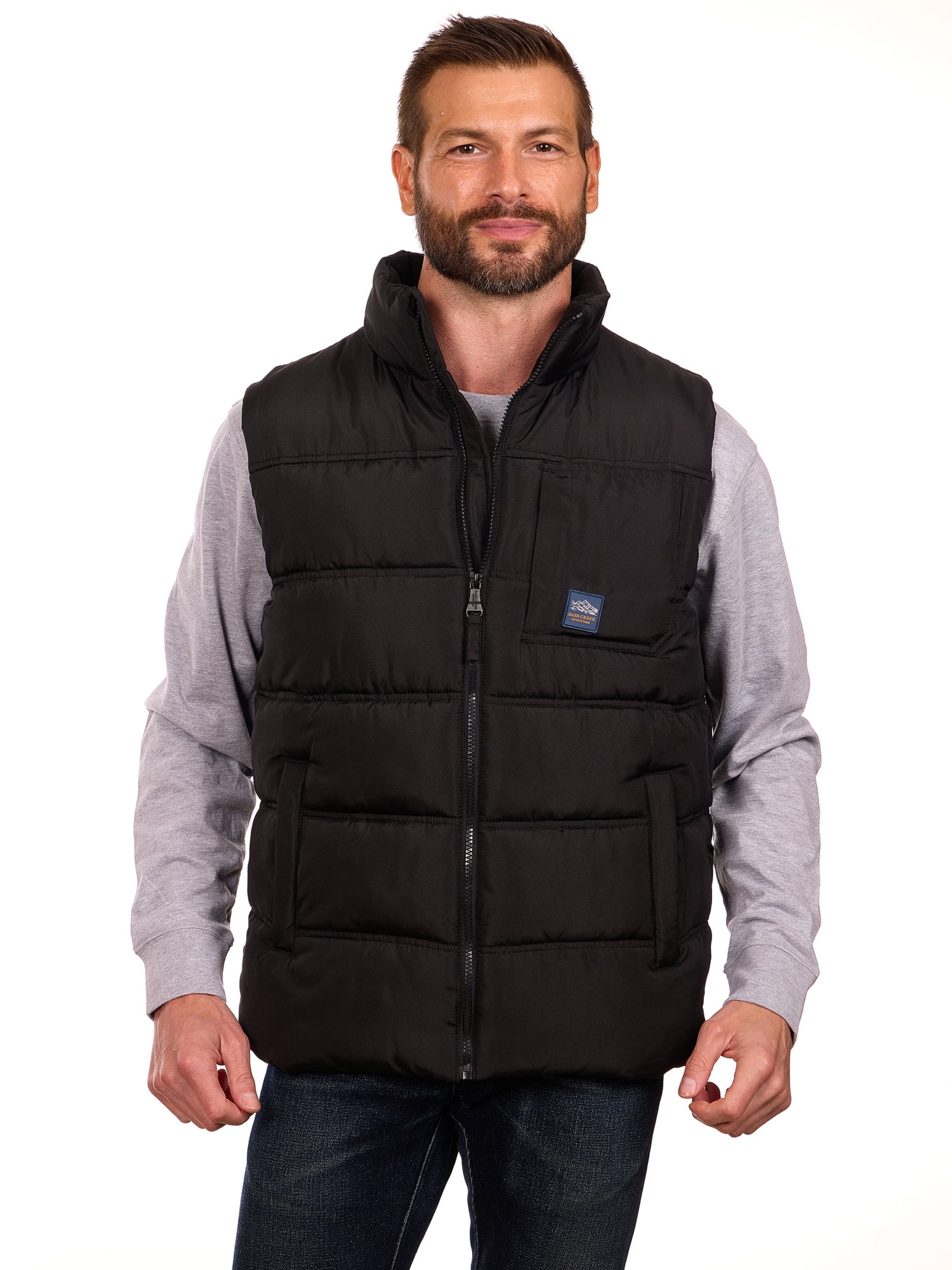Bass Creek Outfitters Men's Double Needle Quilted Puffer Vest, Sizes M-XXL