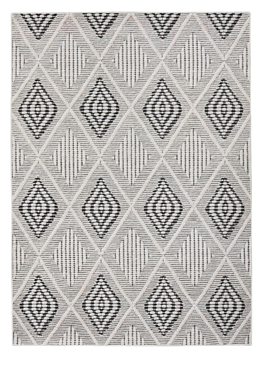 Tapis d'appoint Mirage Marko crème et gris de 3 pi x 5 pi
