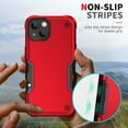 thumbnail image 6 of Nalacover Heavy Duty Rugged Case for iPhone 15 Plus Heat Dissipation Lens Screen Protection Cover, Military Grade Dual-Layers PC + Silicone + Matte UV Shockproof Case with Anti-Slip Strips, Red, 6 of 7