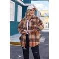 thumbnail image 6 of Weardear Womens Plus Size Shacket Jacket Flannel Plaid Long Sleeve Button Down Shirts Casual Fall Blouses Tops, 6 of 7