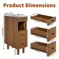 thumbnail image 5 of 3 Drawers End Table, Narrow Sofa Side Table for Living Room, Slim Nightstand Bedside Table for Bedroom, 5 of 7