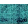 thumbnail image 1 of Ahgly Company Machine Washable Indoor Rectangle Abstract Turquoise Blue Modern Area Rugs, 5' x 7', 1 of 4