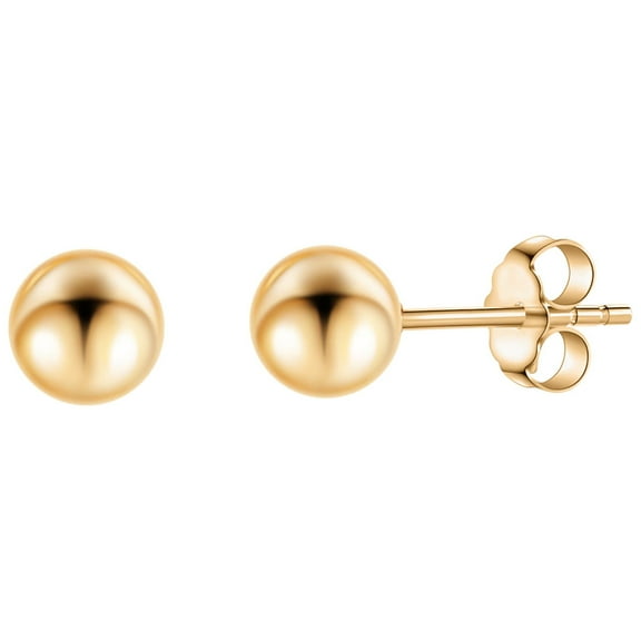 4mm Ball Stud Earrings for Women 18K Gold Plated 316L Surgical Steel