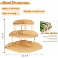 thumbnail image 2 of Bamboo Corner Desk Organizer Shelf, 3-Tier Triangle Storage Rack for Office & Home, Space-Saving Desktop Shelf for Books, Stationery, Makeup, Small Items, 2 of 8