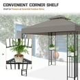 thumbnail image 4 of COOS BAY 8x8 Outdoor Patio Gazebo with Corner Shelves, Two-Tier Soft Top Canopy for Backyard, Lawn, Deck and Garden, Gray, 4 of 9
