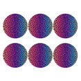 thumbnail image 2 of Disketp Leopard Neon Rainbow Funny Coasters,6 Pcs Leather Coasters With Holder, Perfect Housewarming Hostess Gifts,Protect Furniture From Water Marks Scratch And Damage, 2 of 9