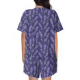 thumbnail image 3 of Bingfone Lavender Flowers Print Pajamas Sets for Women Soft Short-Sleeved Pjs with Lounge Shorts Two Piece Sleepwear, 3 of 8