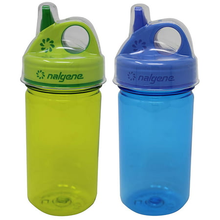 Everyday Grip-N-Gulp Water Bottle for Kids Blue / Green Set, Nalgene Everyday Grip-N-Gulp kids bottles By