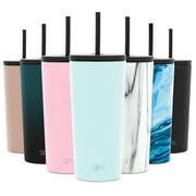 Simple Modern 20oz. Classic Tumbler with Straw Lid & Flip Lid - Travel Mug Gift Vacuum Insulated Coffee Beer Pint Cup - 18/8 Stainless Steel Water Bottle -Seaside