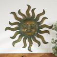 thumbnail image 2 of DecMode Copper Metal Sun Wall Decor with Smiling Face and Curved Rays, 2 of 7