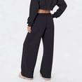 thumbnail image 4 of HKYNLAG Wide Leg Sweatpants Womens Low Rise Baggy Lounge Joggers Drawstring Cotton Sweat Pants with Pockets Navy M, 4 of 5
