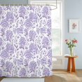 thumbnail image 4 of Shower Curtain Purple Hydrangea Shower Curtains for Bathroom Decor, Waterproof Polyester Shower Curtain Set with Hooks, Small Stall Size 36" x 72" Spring Floral Leaf, 4 of 9