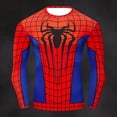 thumbnail image 2 of Halloween Spider Cosplay Costume Long Sleeve T-Shirts Crewneck Graphic Pullover Gym Shirt Deep Red 3XL, 2 of 5