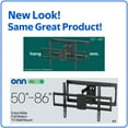thumbnail image 5 of onn Full Motion TV Wall Mount for 50" to 86" TVs, UL Listed, swivel ±45°, up to +15/-15°Tilting, 5 of 13