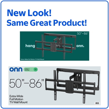 ONN FULL MOTION TV WALL MOUNT FOR 50″ TO 86″ TVS, UL LISTED, SWIVEL ±45°, UP TO +15/-15°TILTING