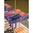 thumbnail image 2 of Square Outdoor Tablecloth with Umbrella Hole Summer Beach Outside Table Cloth Waterproof Patio Table Cover Boat Gradient Orange Sunset Natural Scenery Zipper Tablecloths for Picnic Camping 60x60 Inch, 2 of 8