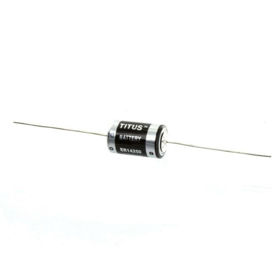 Titus 1/2 AA Size 3.6V ER14250FAX Lithium Battery with Axial Wire Leads - 1 Pack   Free Shipping!