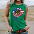 thumbnail image 4 of Graphic Tank Tops, Summer 2024 Sleeveless 4th of July Shirts Women Crew Neck Casual Flag Sunflower Print Tanks (XL, Green 03), 4 of 4