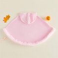 thumbnail image 5 of Halloween Hooded Poncho for Kids Fluffy Pumpkin Face Hooded Poncho (Pink), 5 of 8
