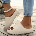 thumbnail image 2 of IUJSOY Cloud Slides for Women Pillow Slippers Chunky Slip on Shoes Quick Drying Bathroom Sandals, 2 of 8