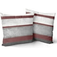 thumbnail image 2 of Burgundy Pillow Covers 18x18 Set of 2 Light Grey Gray White Modern Abstract Art Striped Throw Pillows Farmhouse Outdoor Decorative Pillowcase Cotton Square Cushion Cover for Home Couch Bed, 2 of 6
