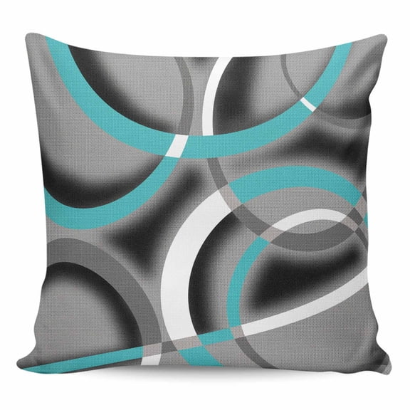 Turquoise Geometric Pillow Covers 26x26 Inch Decorative Throw Pillow Cover, Grey Classic Abstract Lines Striped Sofa Pillowcases Accent Cushion Case Home Decor Bedroom Living Room
