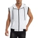 thumbnail image 1 of INSPIRE CHIC Chaleco con capucha sin mangas para hombre, con cremallera, drawstring, 2XL, blanco, 1 of 6