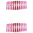 thumbnail image 4 of Minnieouse 24 piezas de uñas postizas, puntas de uñas postizas, decoración para mujeres y niñas, color rojo rojo 2Conjunto, 4 of 6