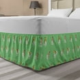 thumbnail image 1 of Bird Print Bed Skirt, Avian Themed Pattern with Apple Blossoming Spring Love, Elastic Bedskirt Dust Ruffle Wrap Around for Bedding Decor, 4 Sizes, Sea Green and Multicolor, by Ambesonne, 1 of 2