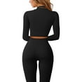thumbnail image 7 of IROINNID Sweatsuit For Women 2 Pieces Set Casual Solid Color Long Pants Hooded Pullover Long Sleeve Sweatshirts Sets Sport Outfits Set,Black, 7 of 7