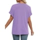 thumbnail image 5 of Camisetas WIHOLL, verano 2025, manga corta, cuello en V, color morado claro, 5 of 5
