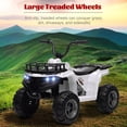 thumbnail image 7 of TROPOW 12V Ride On Toys for Boys,Kids Ride On ATV,4 Wheeler Electric Vehicle for Kids,Battery Powered Quad Toy Vehicle with Music,Horn,High Low Speeds,Led Lights,Electric Ride On Toy,White, 7 of 7
