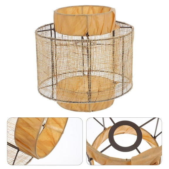 Masteelf Small Lampshade Outdoor Hanging Boho Flax Large Lampshade for Table Lamp 1 Set
