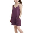 thumbnail image 4 of Nskgu Girls Summer Sleeveless Casual Romper Spaghetti Strap Shorts Jumpsuit with Pockets, 4 of 7