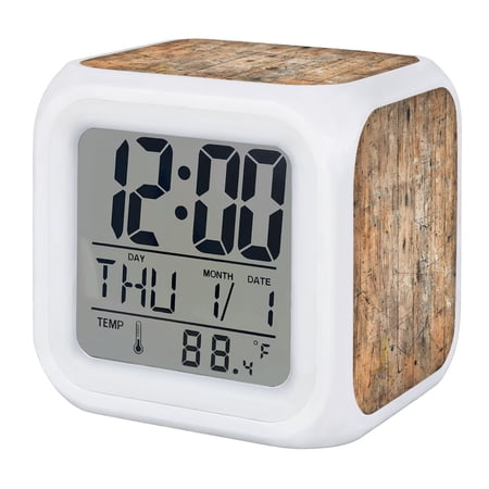 Vintage Farmhouse Digital Alarm Clock for Bedrooms, Smart LED Alarm Clock with 7 Color Changing photo Vintage Farmhouse Digital Alarm Clock for Bedrooms, Smart LED Alarm Clock with 7 Color Changing