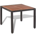 thumbnail image 4 of vidaXL 5 Piece Outdoor Dining Set with Cushions Poly Rattan Black, 4 of 4