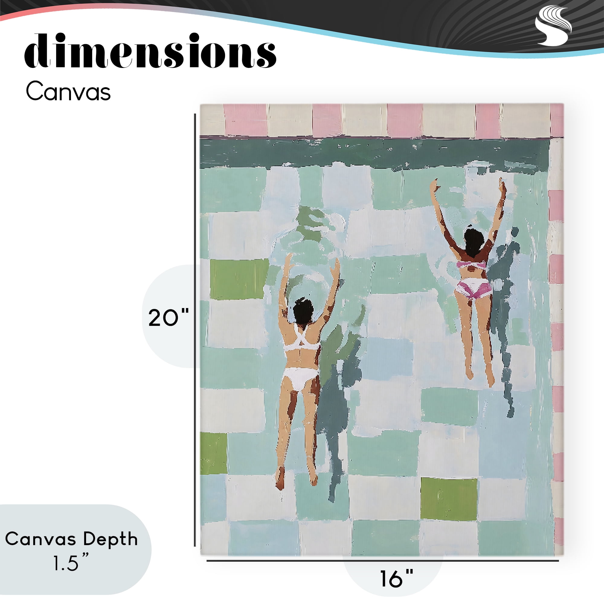 Stupell Industries Twin Swimmers in Pool Canvas Wall Art, design by The Prints Vibe