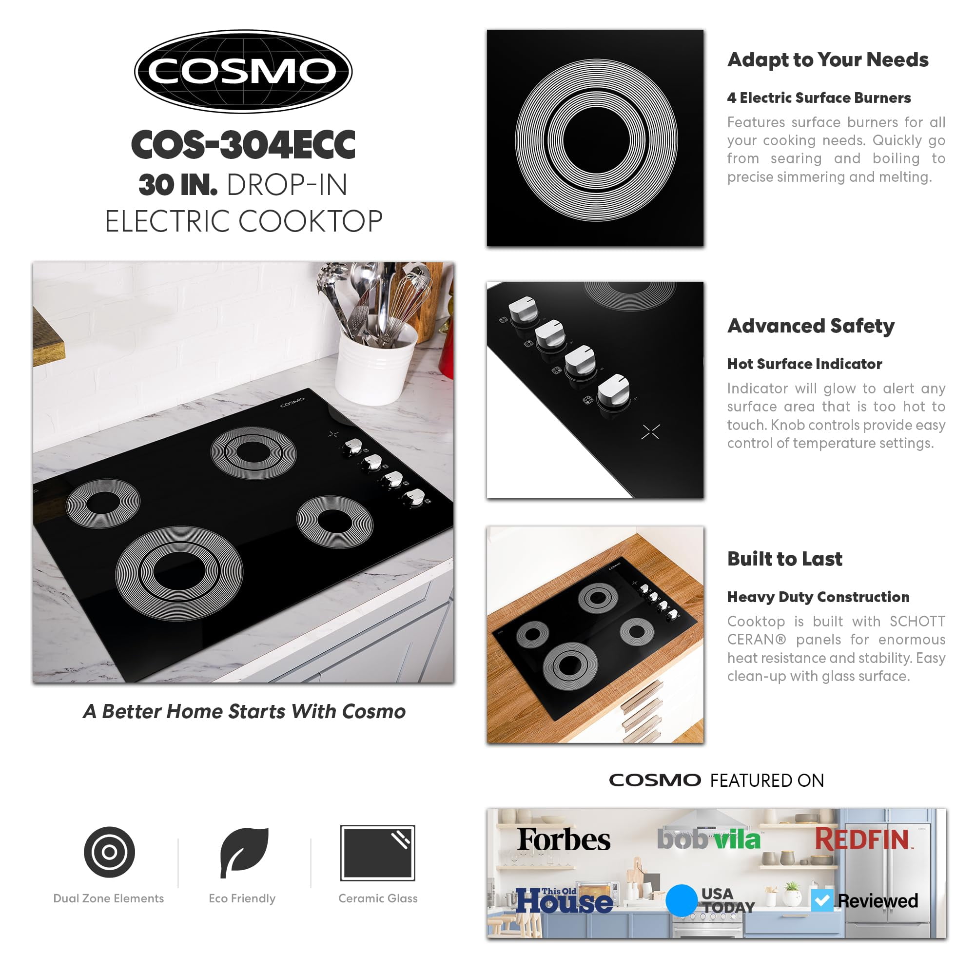 Pemberly Row 30 in. Drop-In Electric Black Ceramic Glass Cooktop