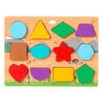 thumbnail image 1 of TISHITA Educational Wooden Pegged Puzzles Colorful Sorting Early Learning Toy Blocks for Shape, 1 of 8