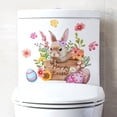 thumbnail image 4 of Yeetfub Peel And Stick Tiles For Kitchen Clearance New Cartoon Rabbit Egg Flower Easter Toilet Sticker Bathroom Balcony Self Adhesive Wall Sticker, 4 of 6